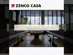 Mobiliário de lazer de hotel Sofá fixo para várias pessoas estilo Wabi Sabi Mesa de café de pilar de madeira