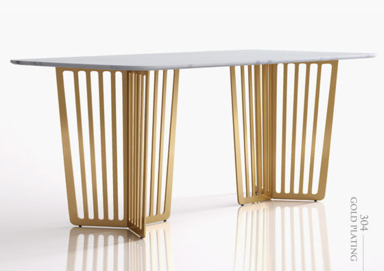 Mesa de jantar contemporânea moderna 160*80*75cm do quadrado inoxidável da mobília do restaurante do hotel