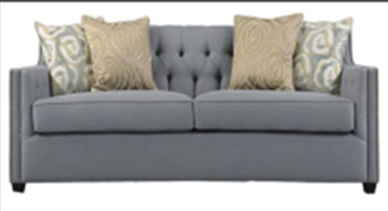 Mobília 2 Seater Gray Upholstered Sofa da entrada do hotel da durabilidade 220*90*85cm