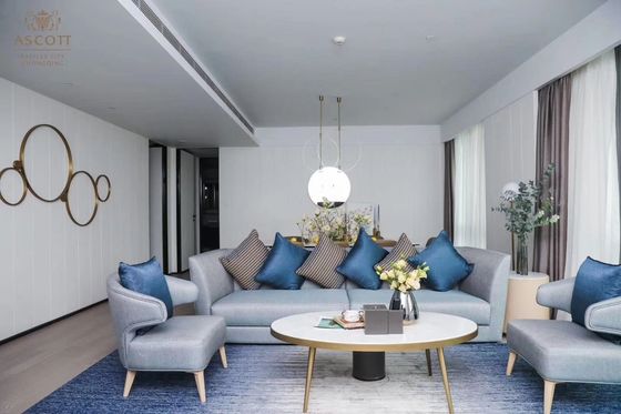 A mobília da madeira maciça de ASCOTT ajustou grupos de sala de visitas para o ODM dos apartamentos