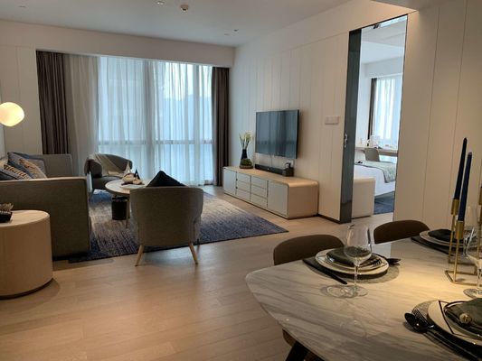 A mobília da madeira maciça de ASCOTT ajustou grupos de sala de visitas para o ODM dos apartamentos
