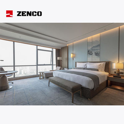 Conjunto de móveis de quarto de hotel de madeira de cinza maciça, de tamanho personalizável