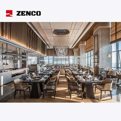 Modern Luxury Hotel Restaurant Furniture Set Mesa e cadeiras de madeira maciça para quatro