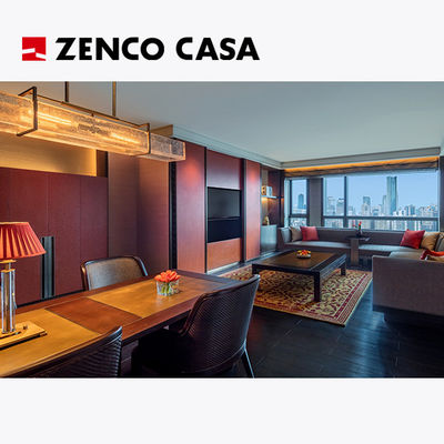 Conjunto de móveis de quarto de hotel de estilo chinês Dimensões e cores personalizáveis