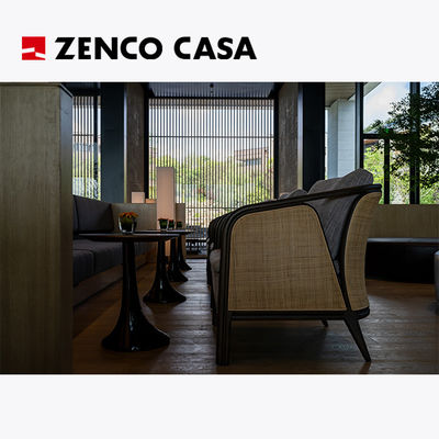 Hotéis Mobiliário de lazer Fixado Sofá multi-pessoa Rattan Elements Lounge Chair Modern Style Tabela de café