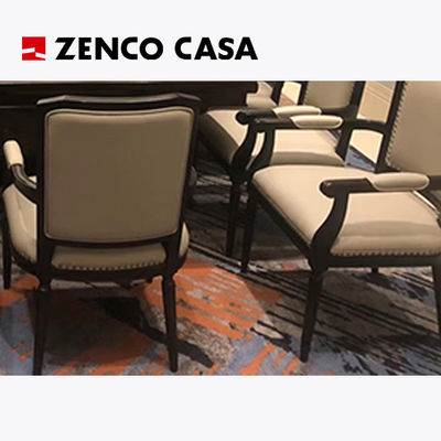 Mobiliário da sala de reuniões do hotel Mesa de conferências de madeira maciça com cadeira de conferências de madeira de couro