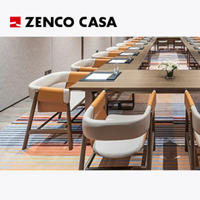 Mobiliário de sala de reuniões de hotel com mesa longa de madeira maciça e cadeira de estar