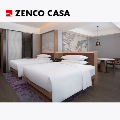 Modern Style Hotel Twin Bedroom Mobiliário Set Tamanho 1800*1500*320mm