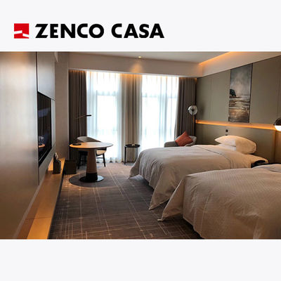 ISO14001 Mobiliário de quarto de hotel de estilo moderno Inclui camas de casal e armário de cama