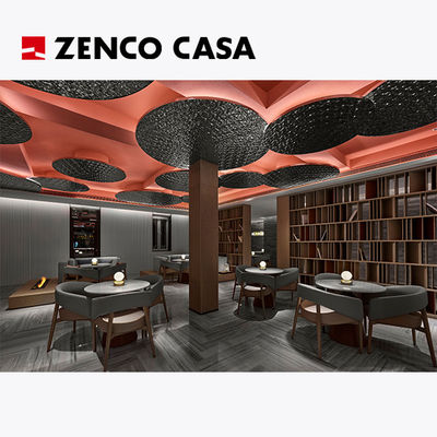Mobiliário de lazer de hotel com mesa redonda de mármore e cadeiras de couro
