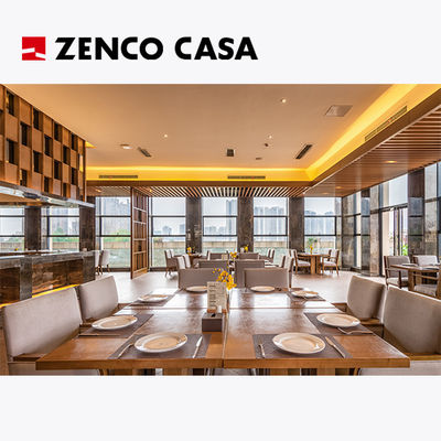 Mobiliário de hotel e restaurante inclui mesa de jantar de madeira sólida e cadeiras de jantar