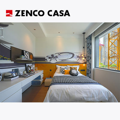 Modernos mobiliário minimalista conjunto de quarto incluindo mesa de cabeceira e secretária branca