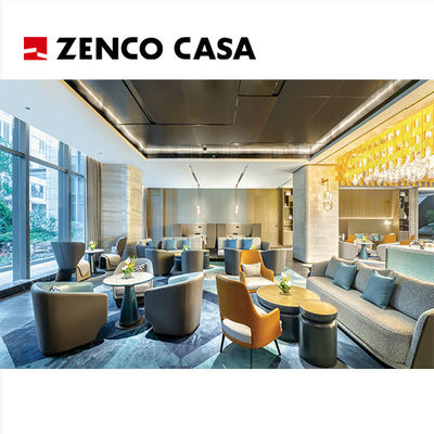 Projeto de personalização do conjunto de móveis do lobby do hotel de cinco estrelas, incluindo sofá duplo e mesa de café combinada